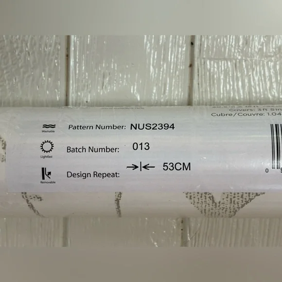 NuWallpaper NU2394 White Treetops Peel & Stick Wallpaper Roll - Picture 4 of 5